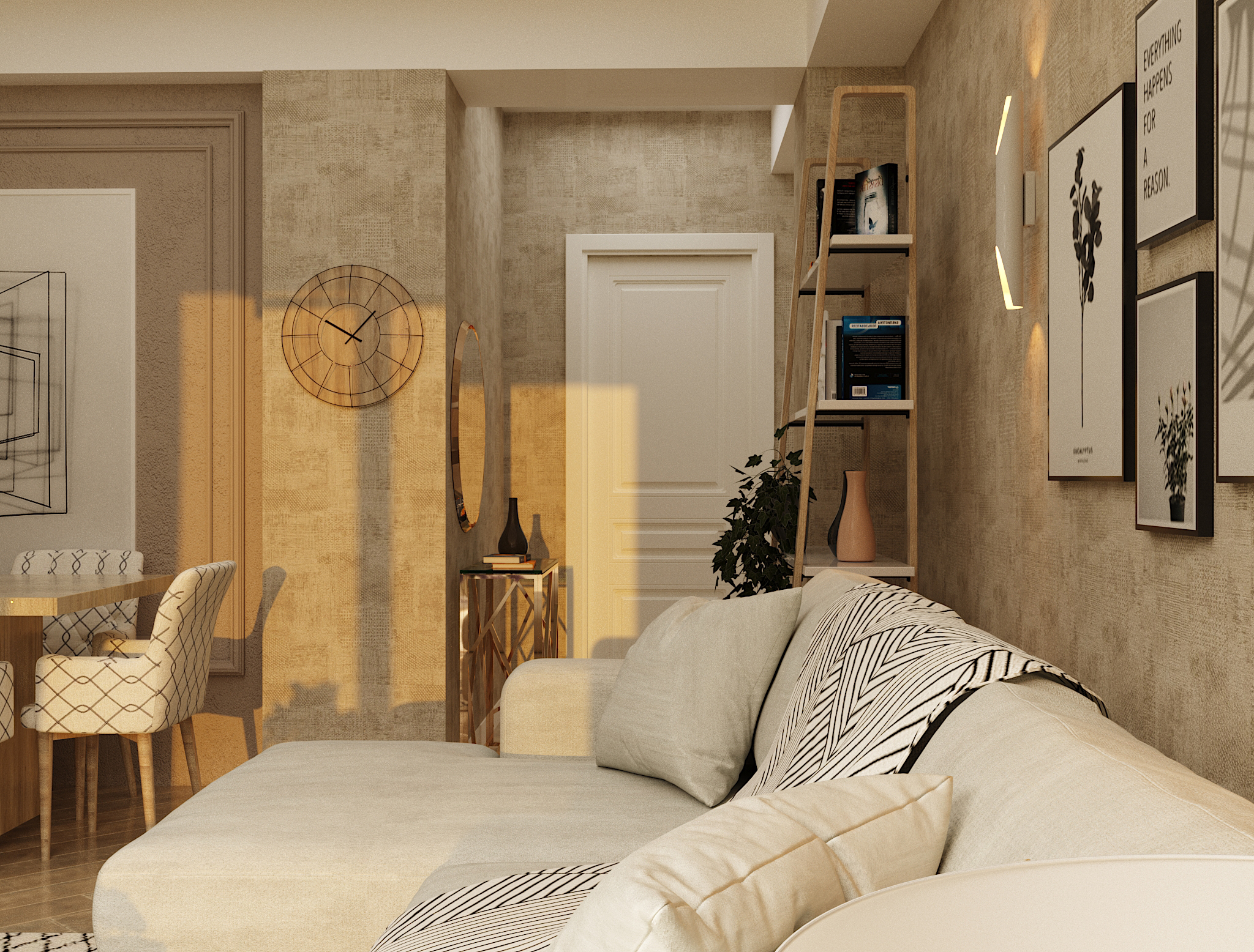 saxlis interieris dizaini piramidashi