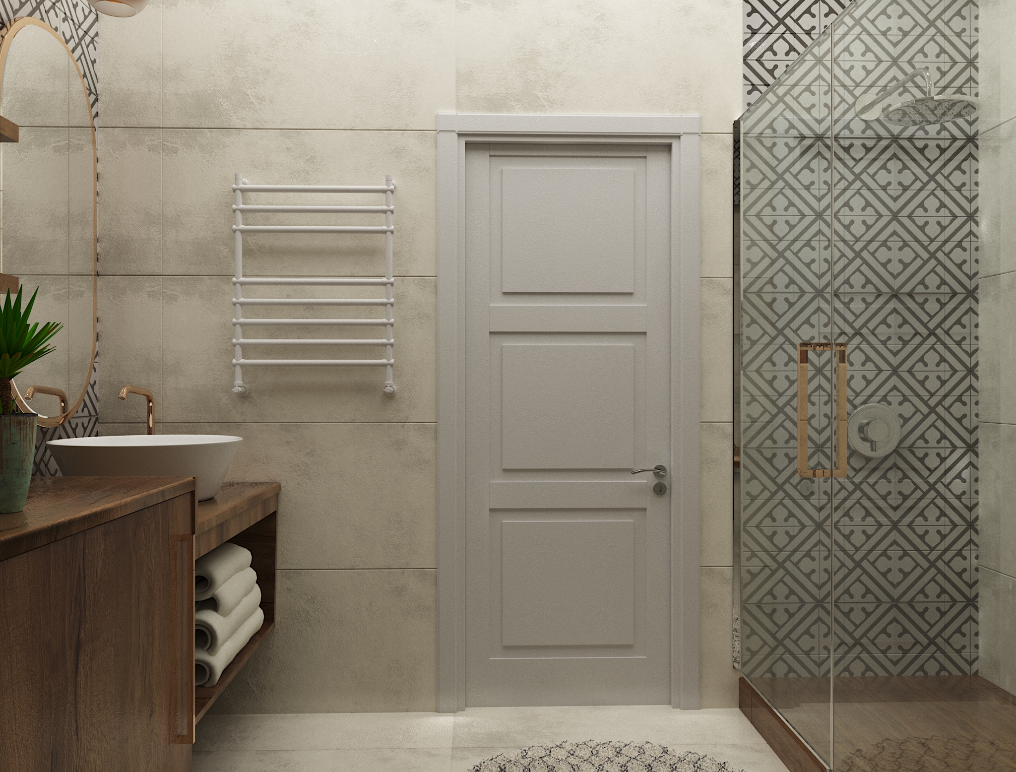 saxlis interieris dizaini piramidashi