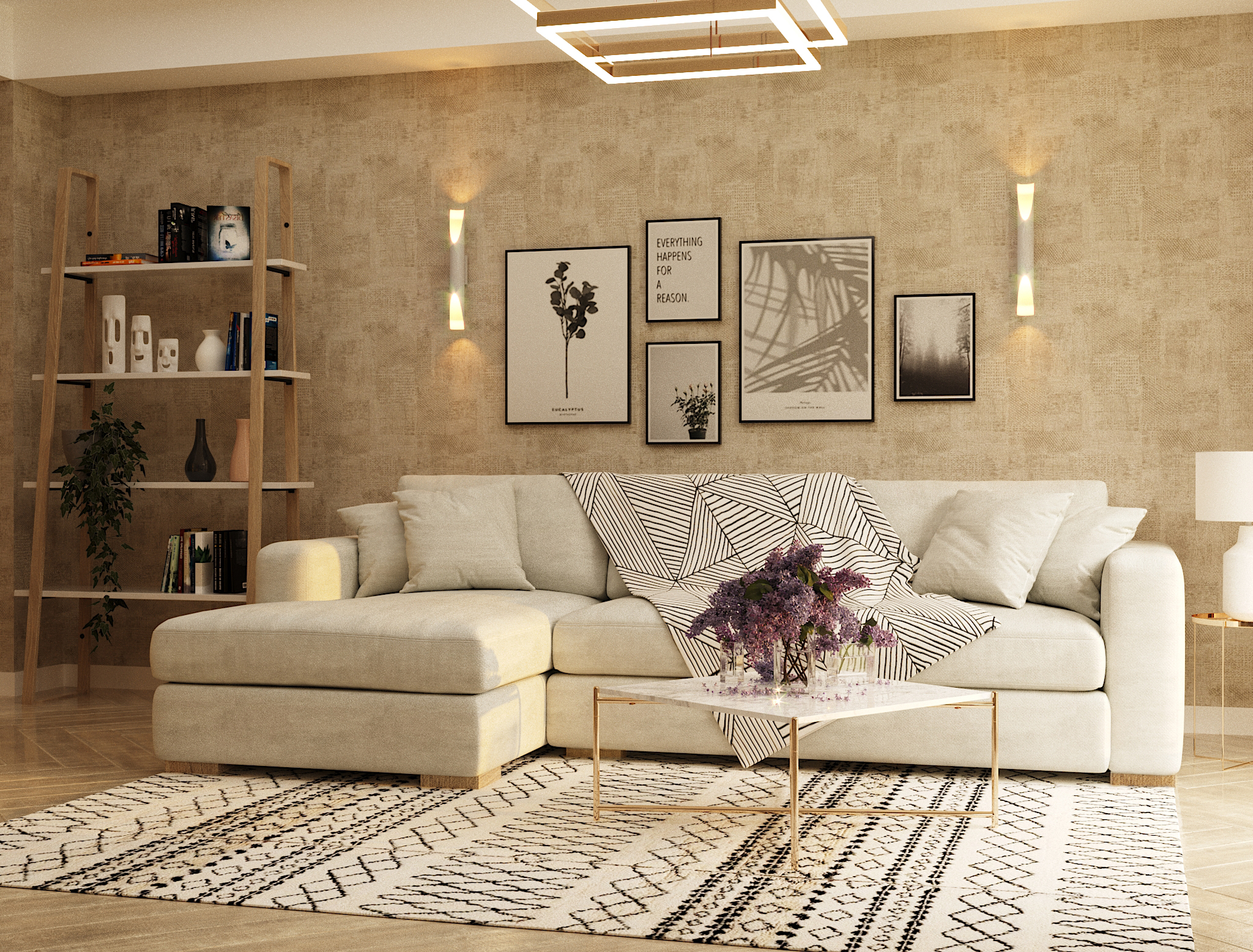 saxlis interieris dizaini piramidashi