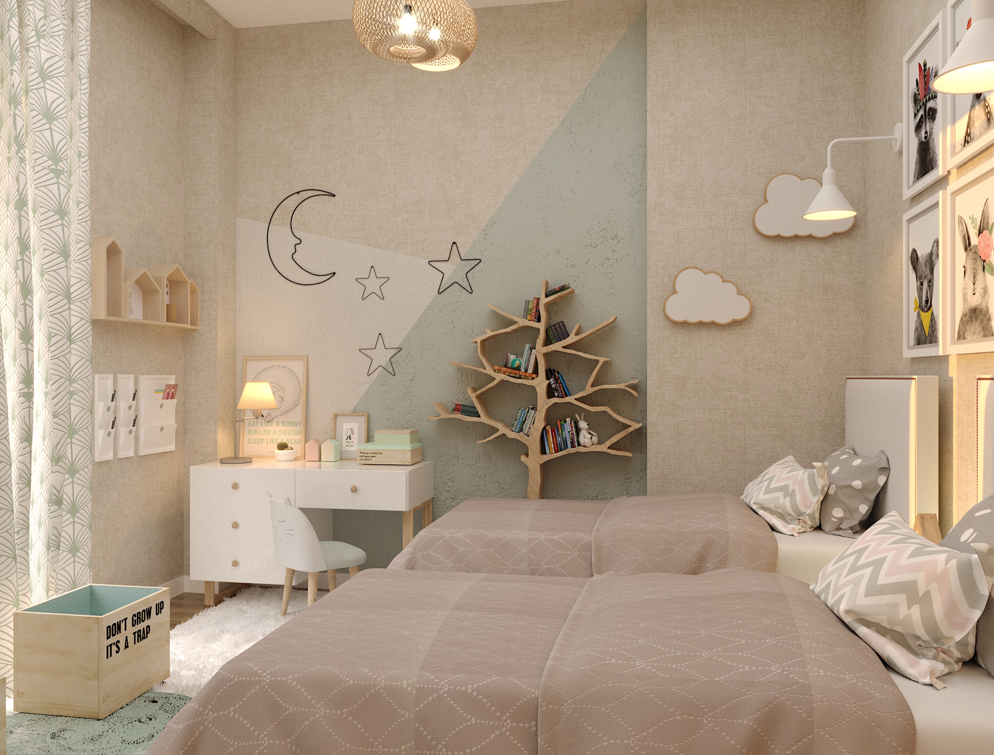 saxlis interieris dizaini piramidashi