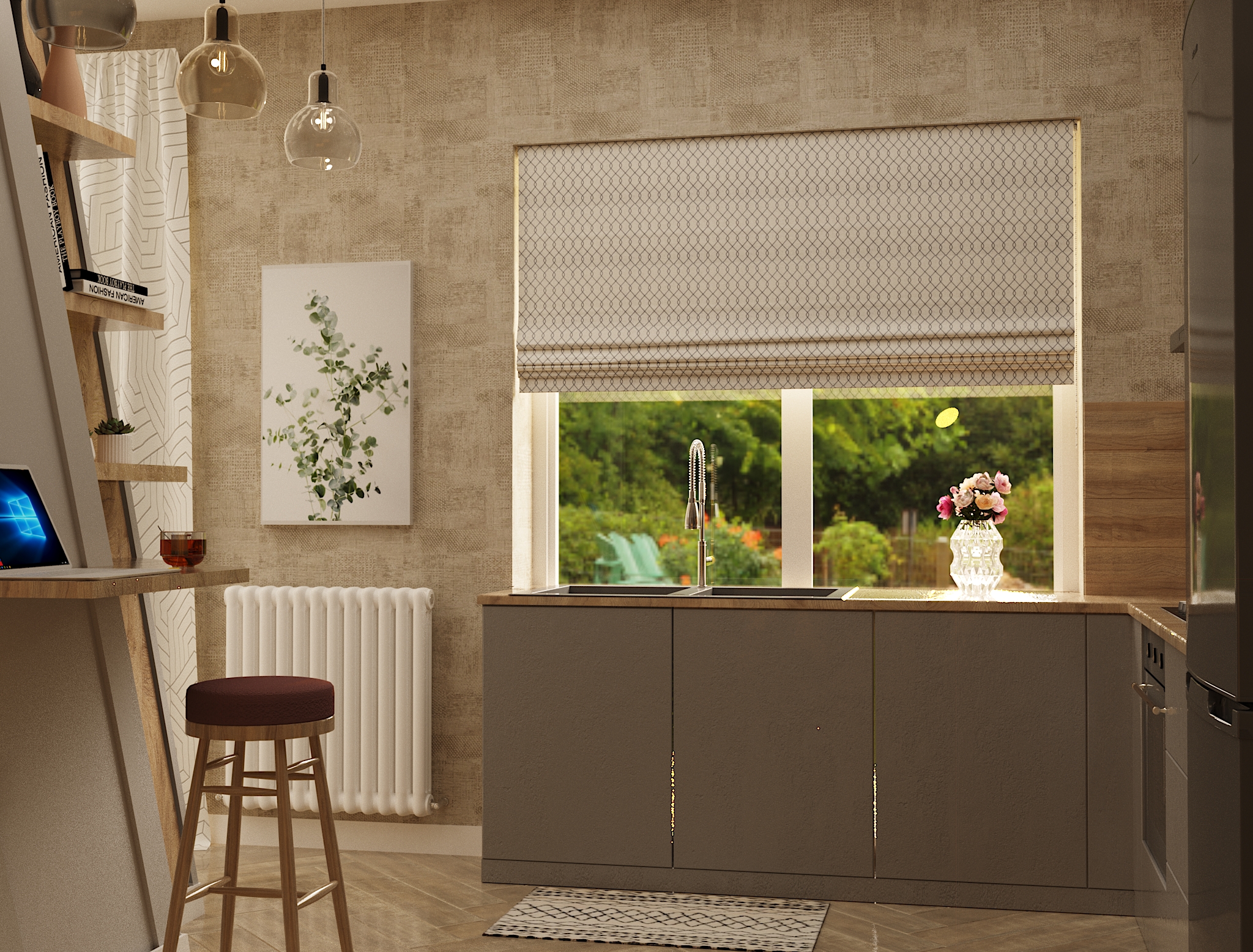 saxlis interieris dizaini piramidashi