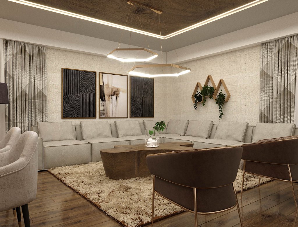 კერძო სახლი დიღომში ინტერიერის დიზაინი