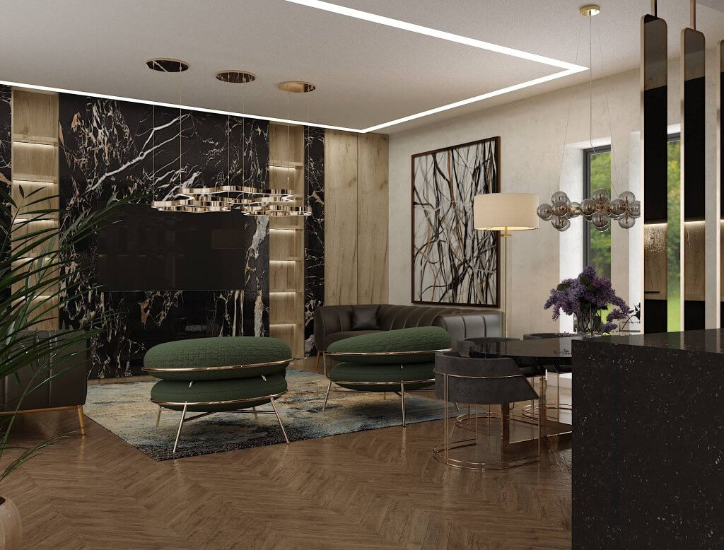 ბინა ოქროყანაში ინტერიერის დიზაინი