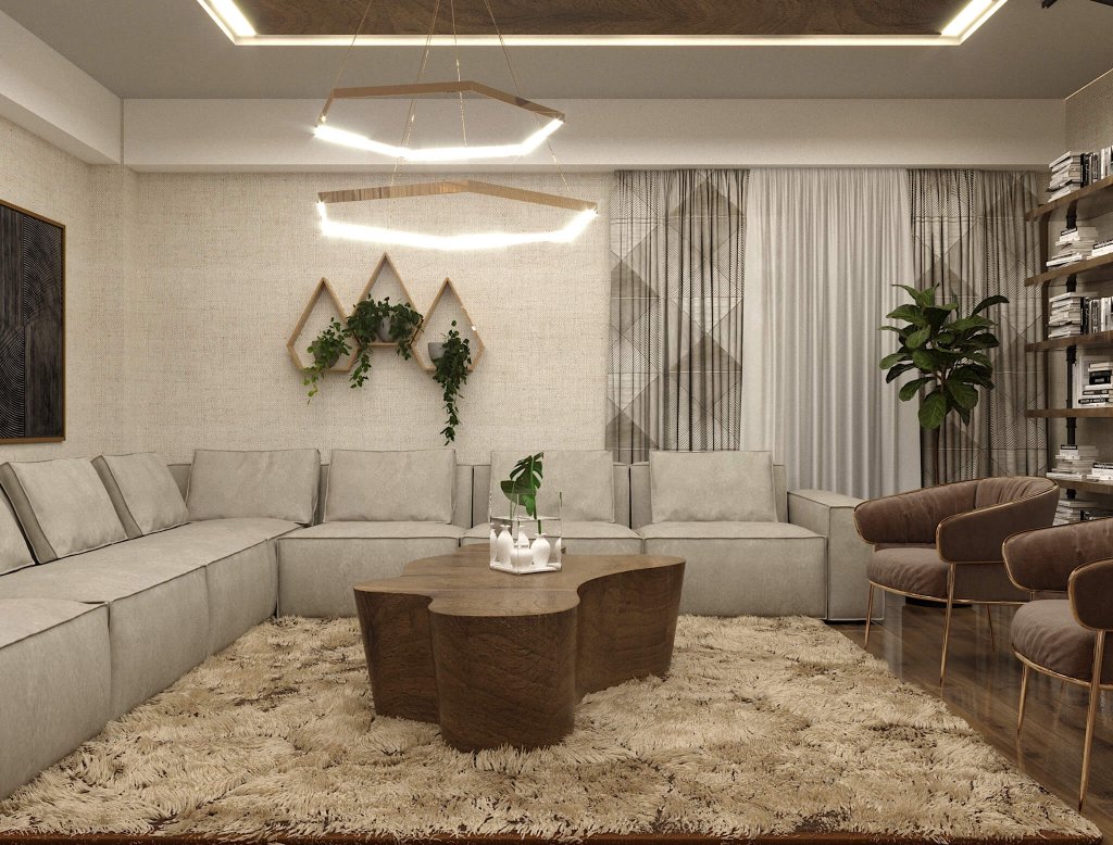 კერძო სახლი დიღომში ინტერიერის დიზაინი