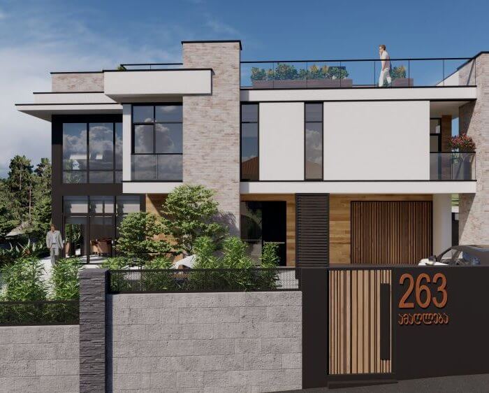 ოქროყანა | კერძო სახლის არქიტექტურული პროექტი