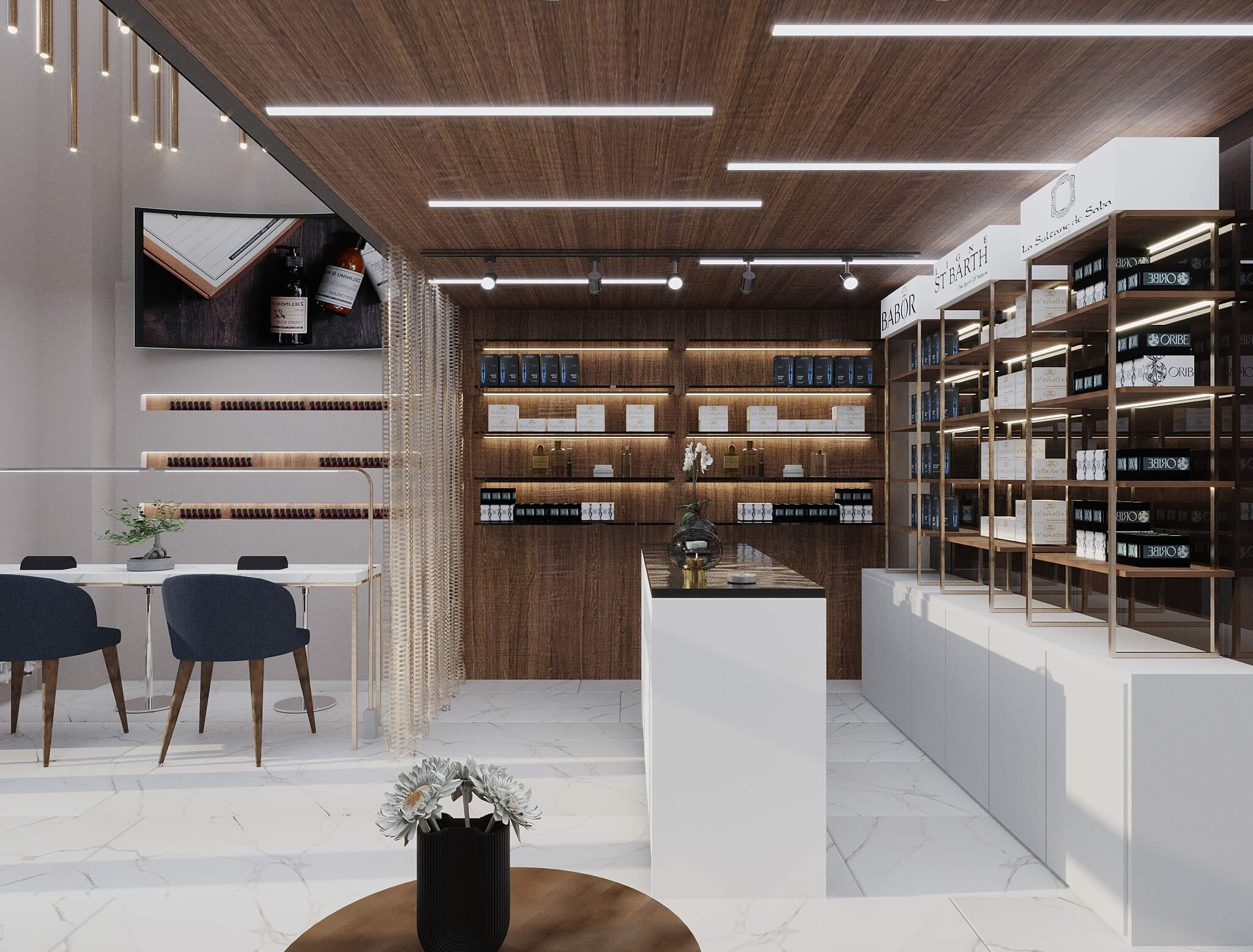 სილამაზის სალონის ინტერიერის დიზაინი | ფალიაშვილზე