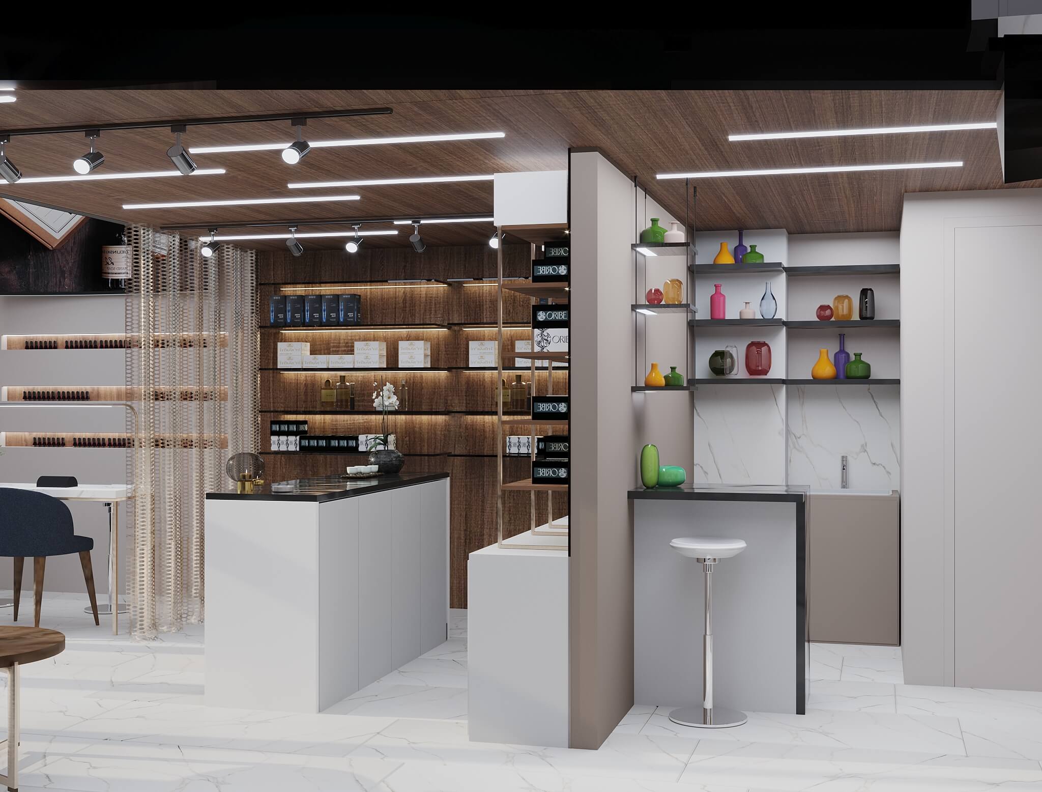 სილამაზის სალონის ინტერიერის დიზაინი | ფალიაშვილზე