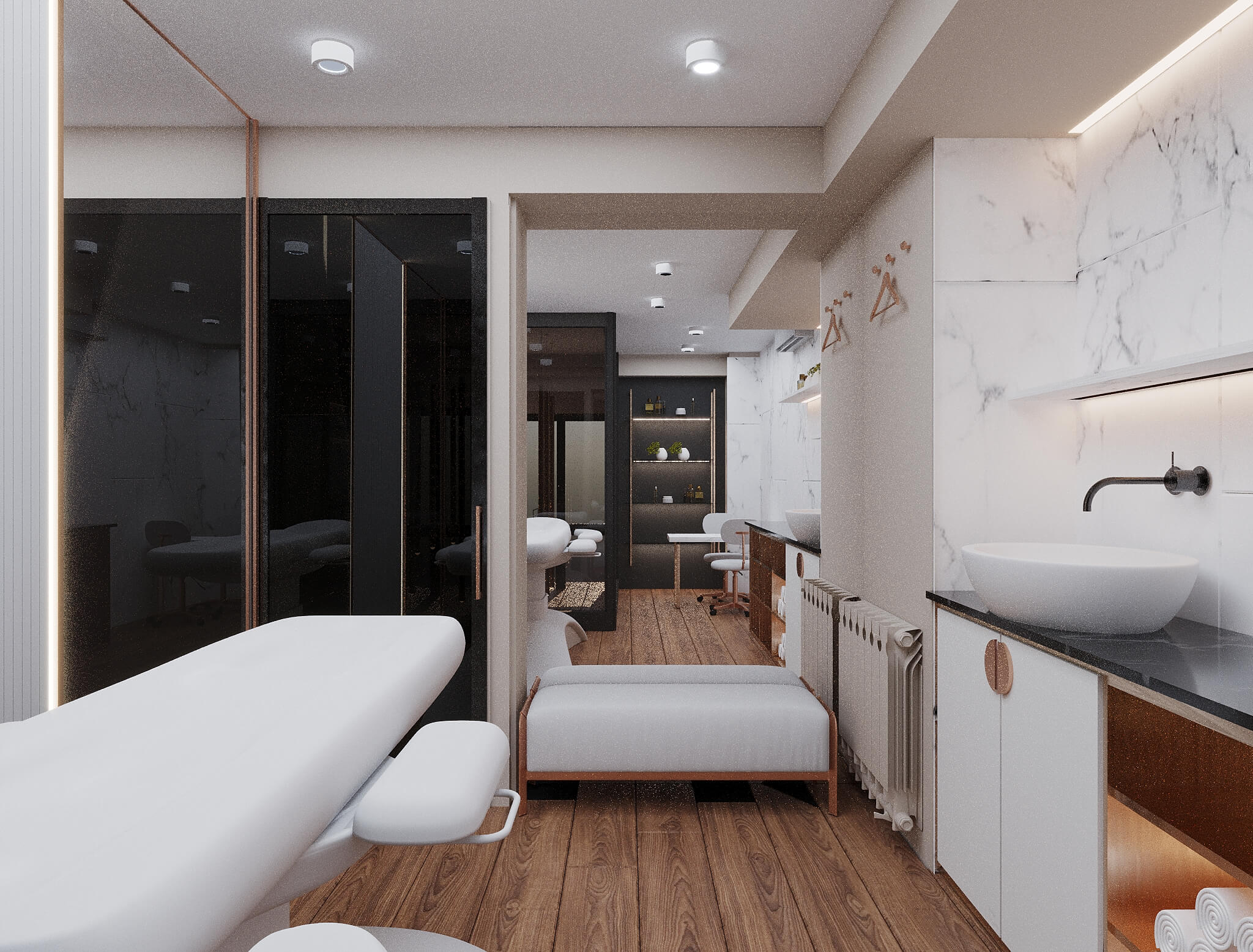 სილამაზის სალონის ინტერიერის დიზაინი | ფალიაშვილზე