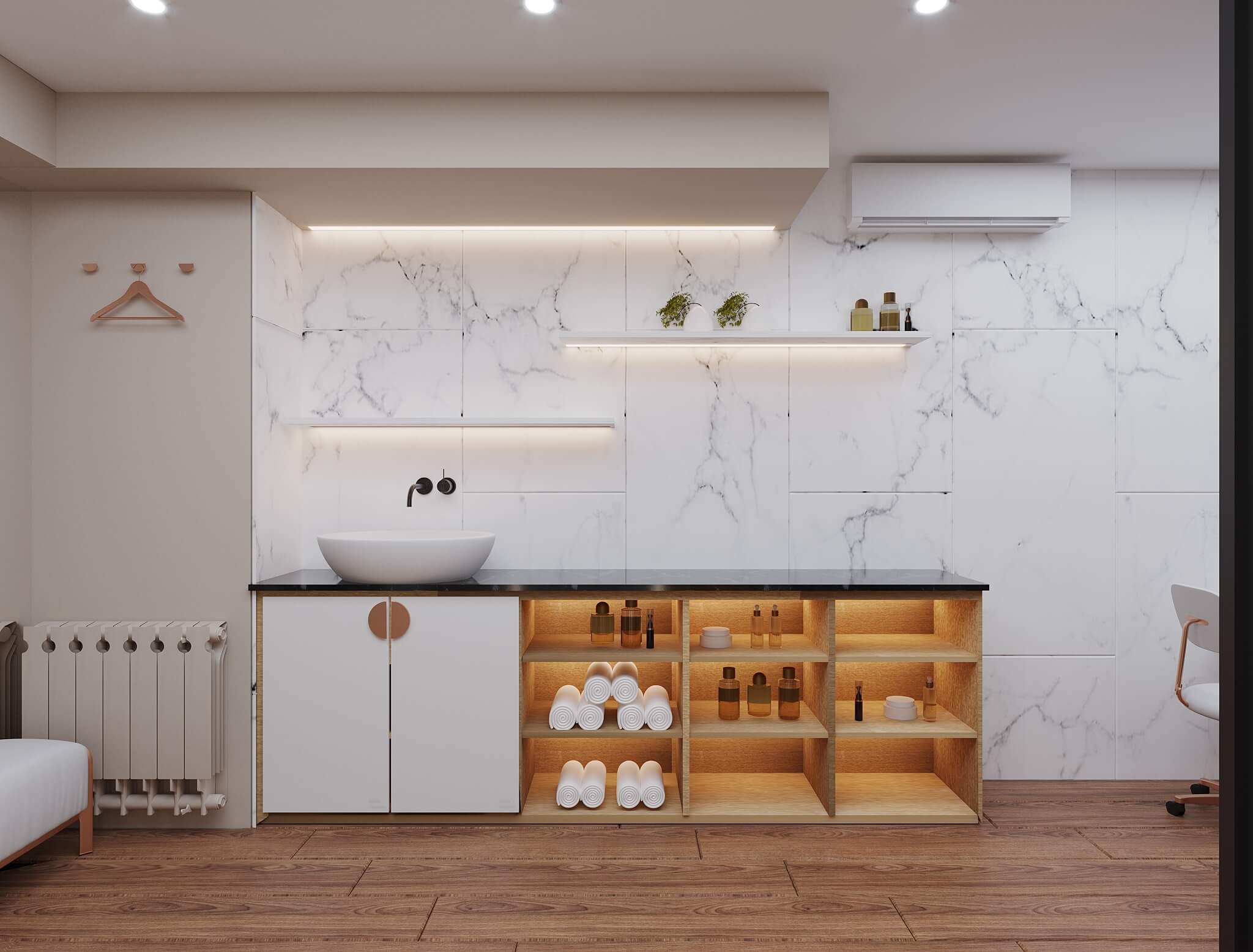 სილამაზის სალონის ინტერიერის დიზაინი | ფალიაშვილზე