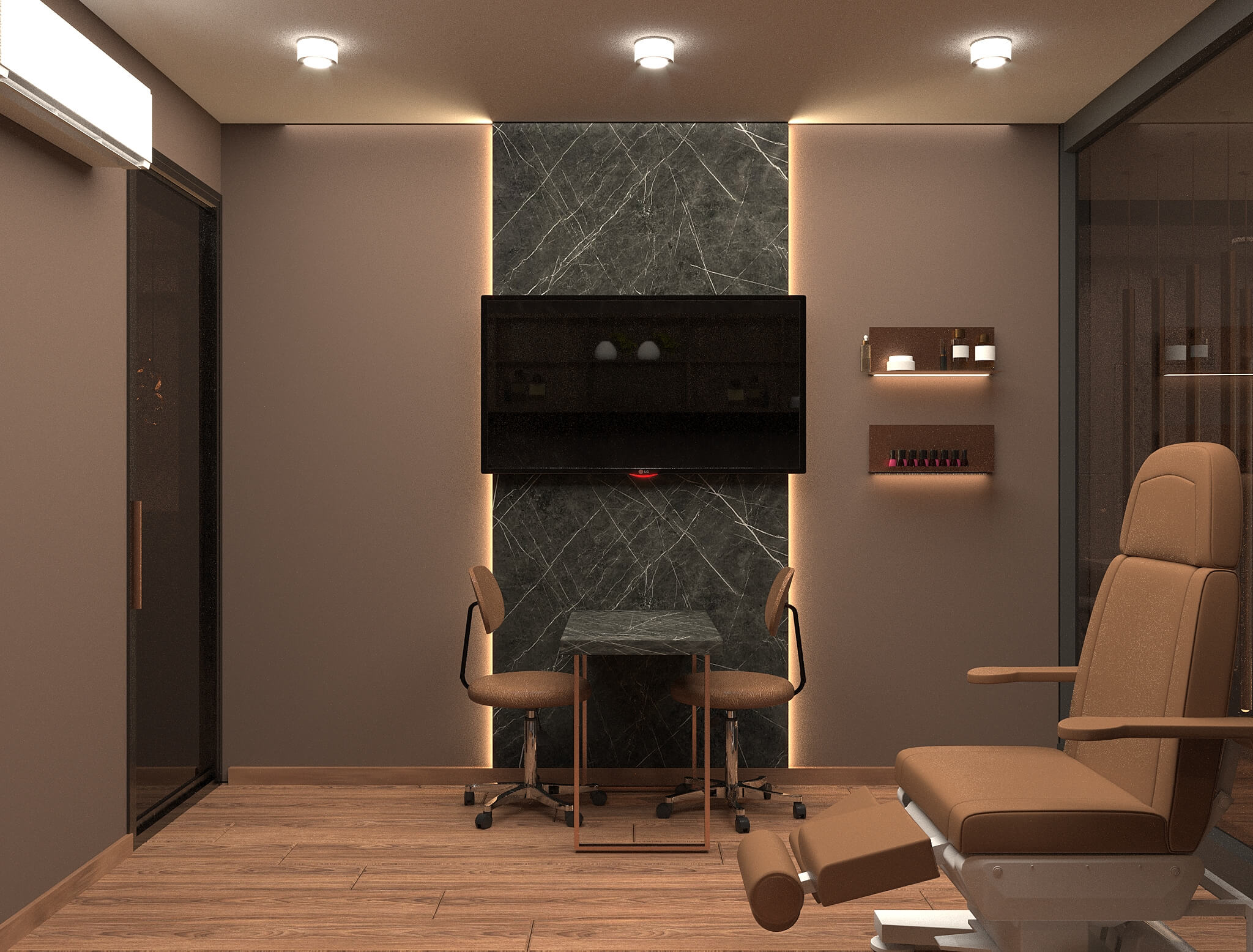 სილამაზის სალონის ინტერიერის დიზაინი | ფალიაშვილზე