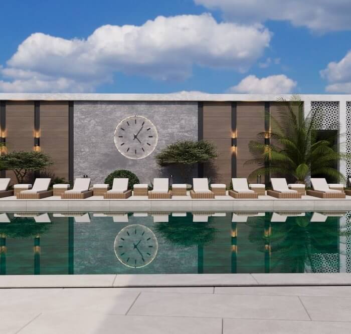 პავილიონ გარდენი | აუზისა და კაფის დიზაინი